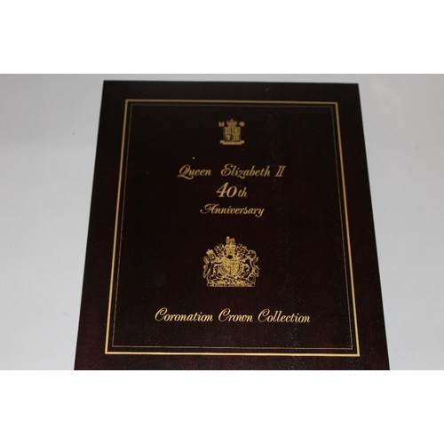 4 - A ROYAL MINT QUEEN ELIZABETH II 40TH ANNIVERSARY CORONATION SILVER PROOF CROWN COLLECTION - EIGHTEEN... 