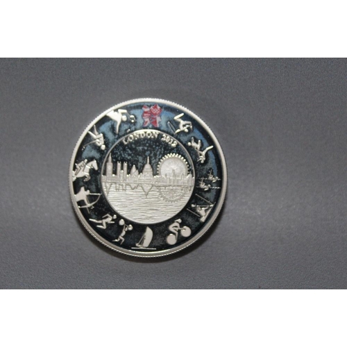 44 - A ROYAL MINT 'LONDON 2012 OLYMPIC' SILVER PROOF PIEDFORT £5 COIN, with COA/Booklet, in original pres... 