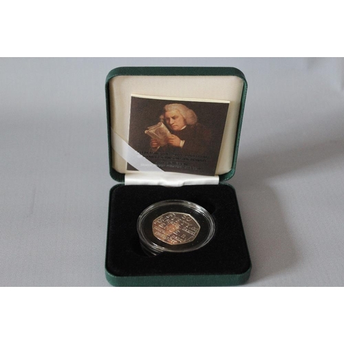 63 - A ROYAL MINT CELEBRATING THE '250TH ANNIVERSARY OF SAMUEL JOHNSONS DICTIONARY' SILVER PROOF PIEDFORT... 