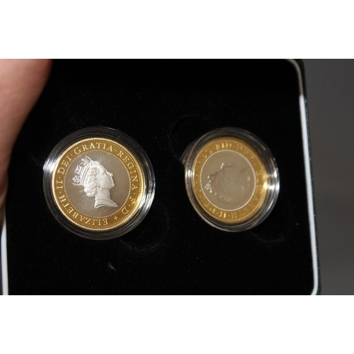 88 - A ROYAL MINT 1997 - 1998 UNITED KINGDOM SILVER PROOF £2 TWO COIN SET, with COA/Booklet, in original ... 