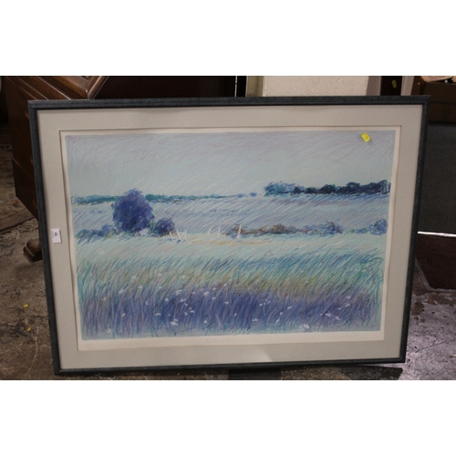 54 - A LARGE FRAMED AND GLAZED SIGNED LIMITED EDITION PRINT  SIGNED WOODARD? - AUTUMN P? 244/250 SIZE - 1... 