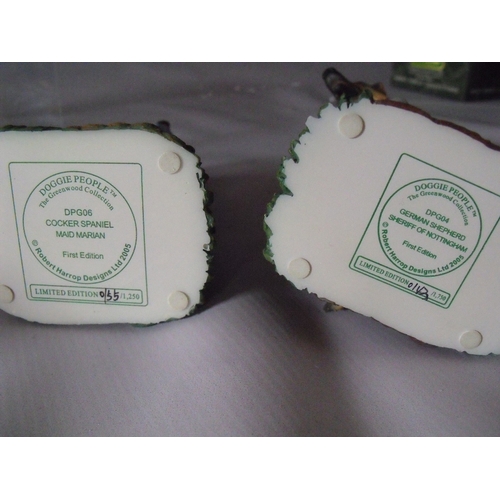 43 - SEVEN BOXED ROBERT HARROP LIMITED EDITION GREENWOOD COLLECTION DOGGIE PEOPLE FIGURES, comprising Rob... 