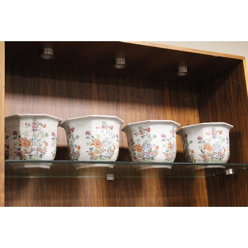 127 - A SET OF FOUR ORIENTAL STYLE CERAMIC JARDINAIRES