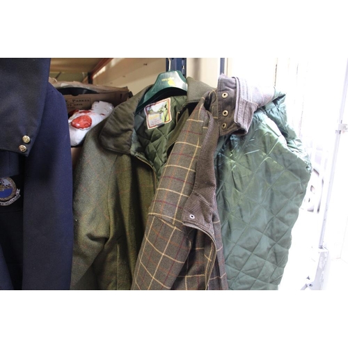 135 - A VINTAGE BRONTE COAT, TOGETHER WITH A COTTON TRADERS EXAMPLE (2)