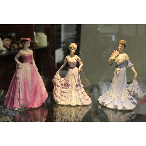 172 - THREE MATTE FINISH COALPORT LADY FIGURES