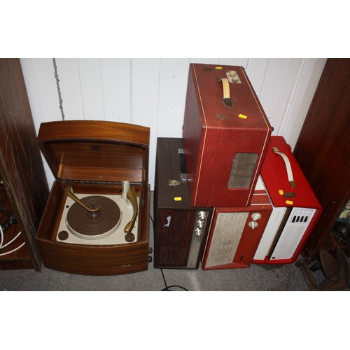 134 - FIVE ASSORTED RETRO RECORD PLAYERS TO INCLUDE DANSETTE PYE BLACK BOX, REGENTONE ETC.