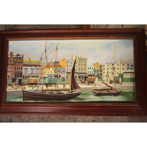 24 - A COLLECTION OF FRAMED OIL PAINTINGS TO INCLUDE HARBOUR SCENES AND LANDSCAPES