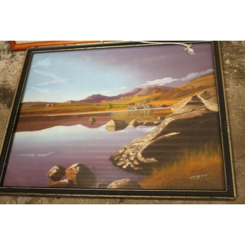 24 - A COLLECTION OF FRAMED OIL PAINTINGS TO INCLUDE HARBOUR SCENES AND LANDSCAPES