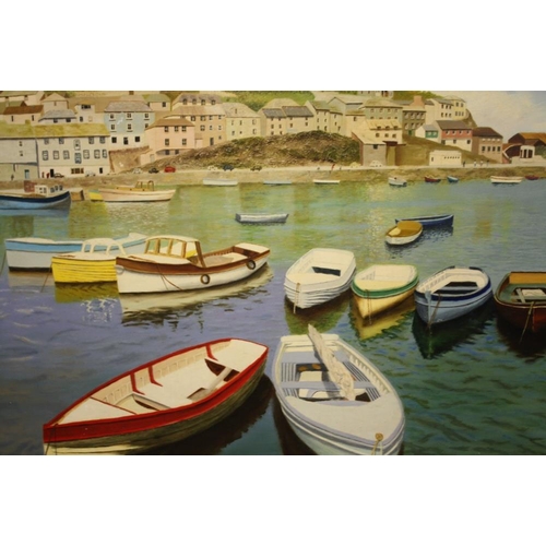34 - A COLLECTION OF UNFRAMED OIL ON BOARD PAINTINGS OF HARBOUR SCENES, SOME SIGNED N K DAY