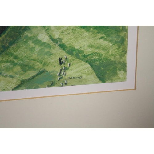 53 - A FRAMED AND GLAZED LIMITED EDITION STAFFORD CASTLE PRINT BY R SCOLLINS