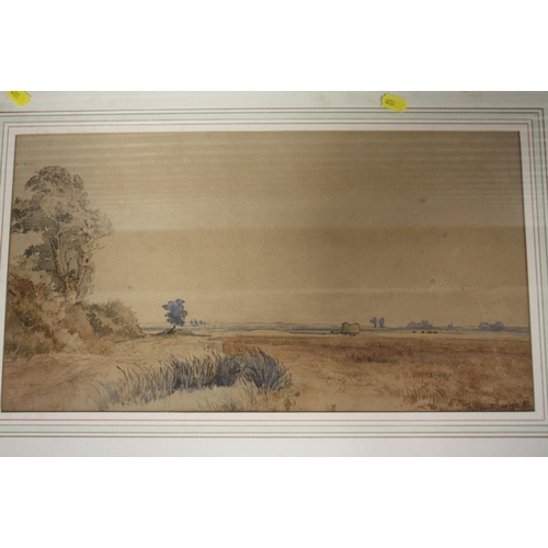 6 - A 20TH CENTURY GOUACHE OF A MODERNIST LANDSCAPE WITH TREES BY LAURA HARRIS TOGETHER WITH A FRAMED AN... 