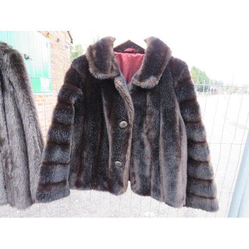 75 - THREE VINTAGE FAUX FUR JACKETS TO INCLUDE TWO FRENCH TISSAVEL EXAMPLES (Sizes 1 x 36 2 and 2 x 40