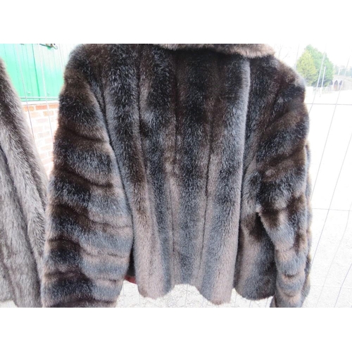 75 - THREE VINTAGE FAUX FUR JACKETS TO INCLUDE TWO FRENCH TISSAVEL EXAMPLES (Sizes 1 x 36 2 and 2 x 40