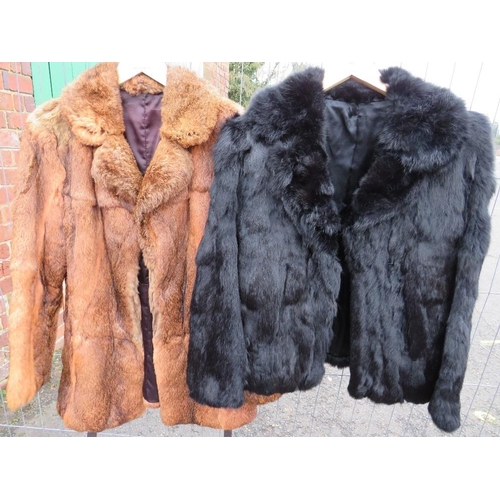 77 - TWO VINTAGE CONEY FUR JACKETS (Both size 38