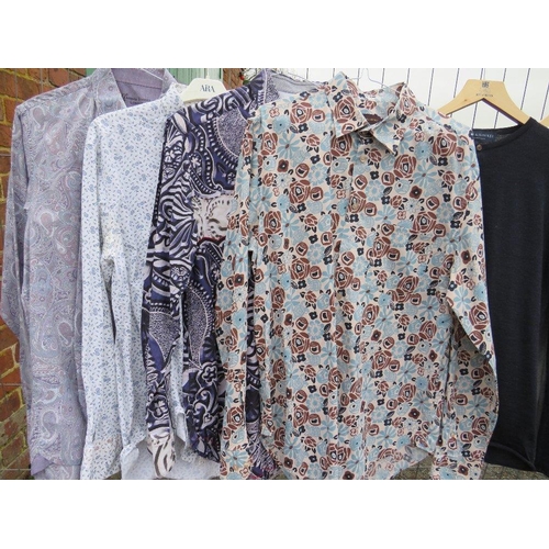 82 - FOUR GENT SHIRTS - Mulberry L, Robert Graham M, etc., together with two jumpers - Nicole Farhi L, Gi... 
