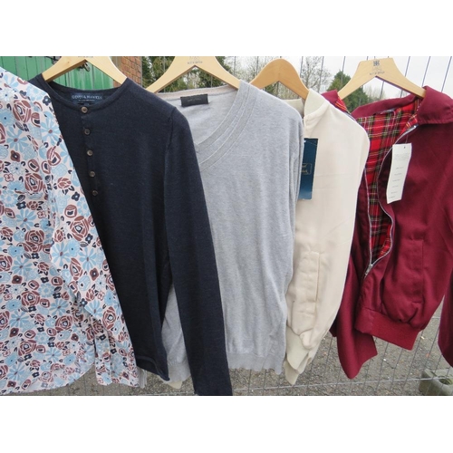 82 - FOUR GENT SHIRTS - Mulberry L, Robert Graham M, etc., together with two jumpers - Nicole Farhi L, Gi... 