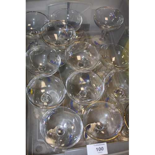 100 - FOURTEEN ASSORTED BABYCHAM DRINKING GLASSES