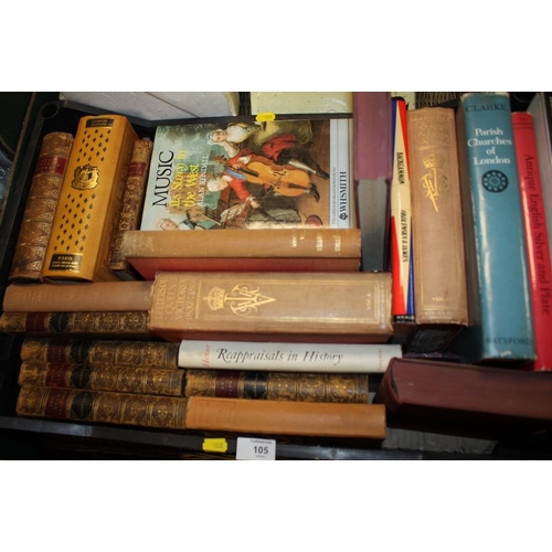105 - A TRAY OF VINTAGE AND MODERN BOOKS