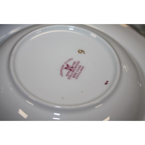106 - A TRAY OF COLLINGWOOD CRIMSON GLORY CHINA