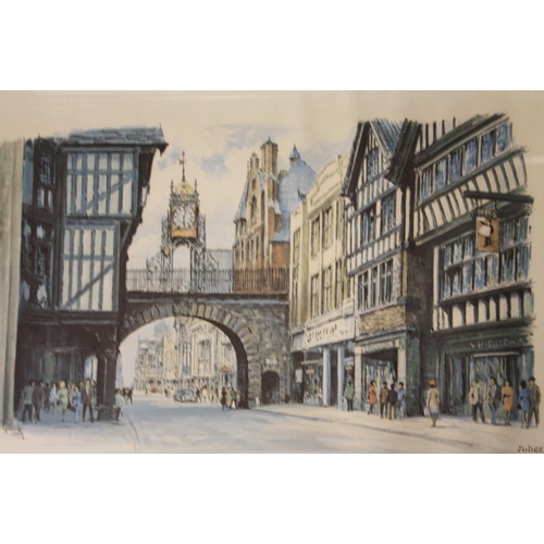 65 - A BOX OF ASSORTED PRINTS TO INCLUDE GILT FRAMED EXAMPLES