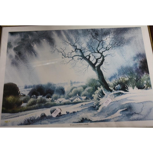 65 - A BOX OF ASSORTED PRINTS TO INCLUDE GILT FRAMED EXAMPLES