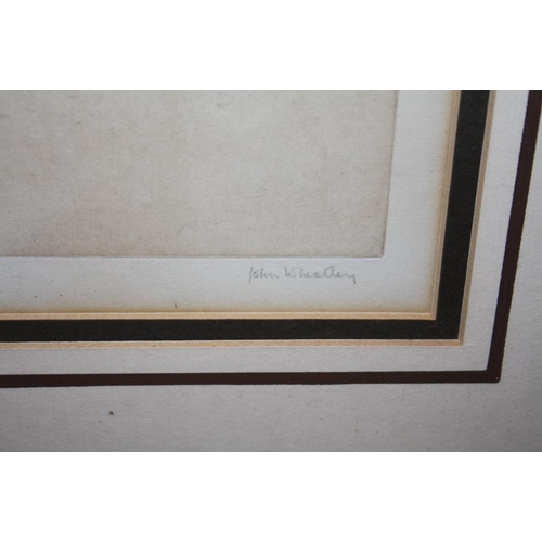 17 - A FRAMED AND GLAZED ETCHING DEPICTING A BREAST FEEDING MOTHER SIGNED JOHN WHEATLEY IN PENCIL TO THE ... 