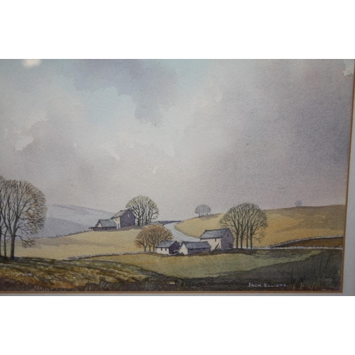 18 - A PAIR OF FRAMED AND GLAZED WATERCOLOURS SIGNED BY JACK ELLIOTT