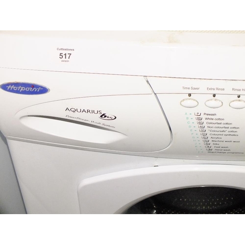 517 - A HOTPOINT AQUARIUS 6KG WASHING MACHINE