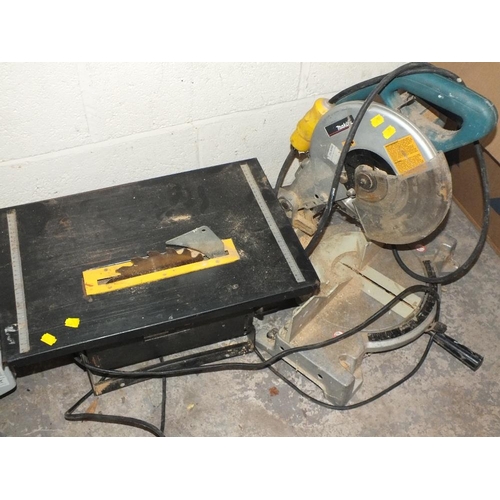 525 - A TABLE SAW TOGETHER WITH A MAKITA CIRCULAR SAW - HOUSE CLEARANCE A/F