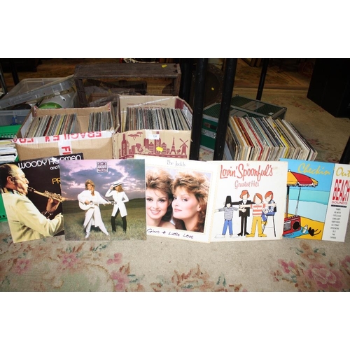 126 - THREE BOXES OF ASSORTED LP RECORDS TO INCLUDE THE BEATLES, GENESIS ETC.