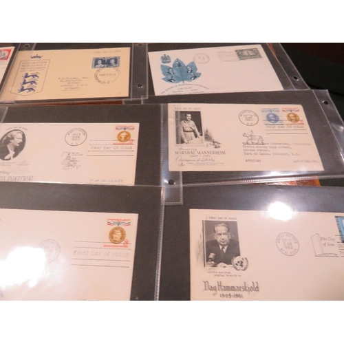 376 - A FIRST DAY COVER ALBUM CONTAINING WAR TIME STAMPS AND HISTORICAL INTEREST EXAMPLES, EARLY USA FIRST... 