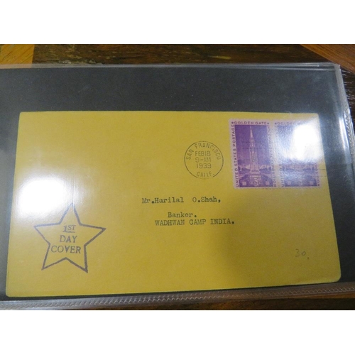 376 - A FIRST DAY COVER ALBUM CONTAINING WAR TIME STAMPS AND HISTORICAL INTEREST EXAMPLES, EARLY USA FIRST... 