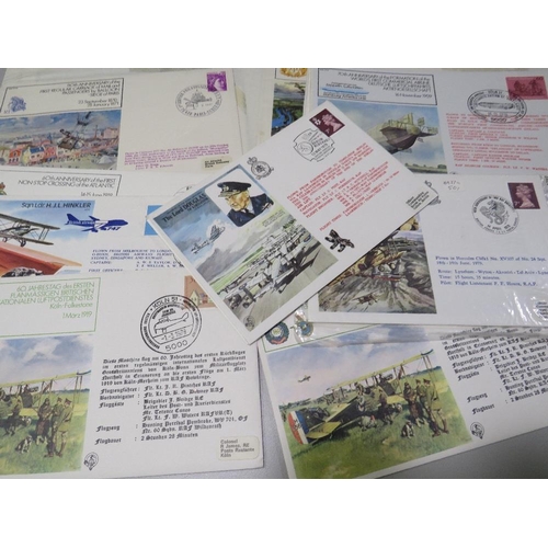 378 - A COLLECTION OF AVIATION THEMED / COMMEMORATIVE FLIGHTS 'FLOWN' FIRST DAY COVERS TO INCLUDE 16 SIGNE... 