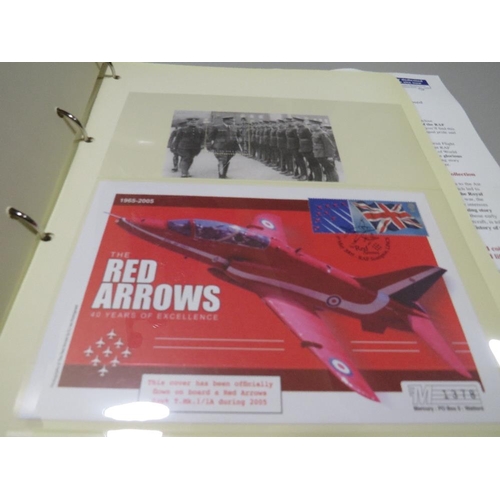 379 - HISTORY ROYAL AIR FORCE MINT STAMP COLLECTION CONTAINED IN A FOLDER,  COMPRISING THREE LIMITED EDITI... 