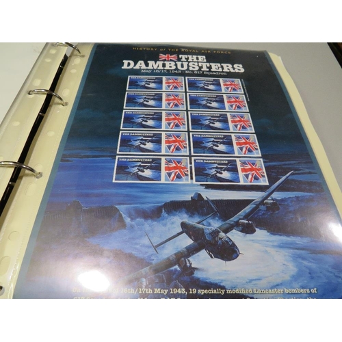 379 - HISTORY ROYAL AIR FORCE MINT STAMP COLLECTION CONTAINED IN A FOLDER,  COMPRISING THREE LIMITED EDITI... 