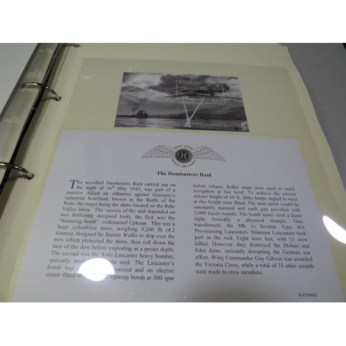 379 - HISTORY ROYAL AIR FORCE MINT STAMP COLLECTION CONTAINED IN A FOLDER,  COMPRISING THREE LIMITED EDITI... 