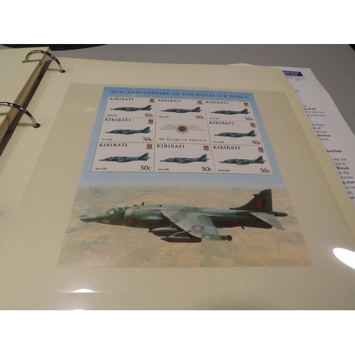 379 - HISTORY ROYAL AIR FORCE MINT STAMP COLLECTION CONTAINED IN A FOLDER,  COMPRISING THREE LIMITED EDITI... 