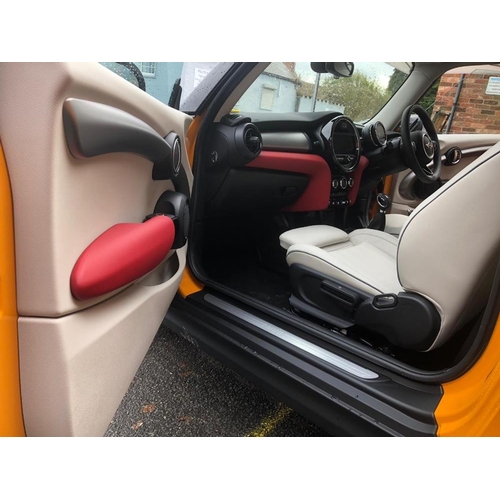 501 - A 2015 ORANGE / BLACK MINI COOPER 'DS65 URL' PETROL 1.5L AUTOMATIC, APPROX 600 MILES, MOT EXPIRED 22... 