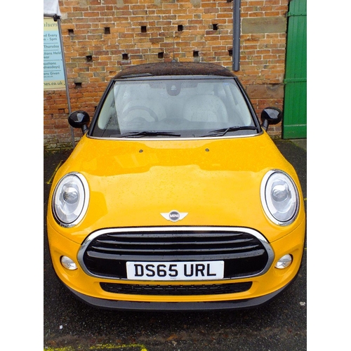 501 - A 2015 ORANGE / BLACK MINI COOPER 'DS65 URL' PETROL 1.5L AUTOMATIC, APPROX 600 MILES, MOT EXPIRED 22... 