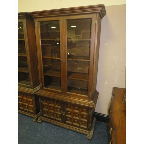 624 - A PAIR OF 'YOUNGER & SONS' GLAZED BOOKCASES H-184 W-102 CM (2)