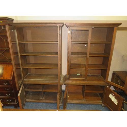 624 - A PAIR OF 'YOUNGER & SONS' GLAZED BOOKCASES H-184 W-102 CM (2)