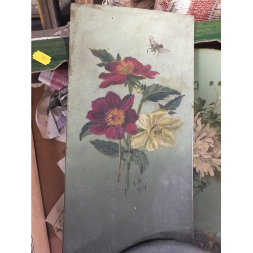 82 - A COLLECTION OF OIL PAINTINGS ON TIN, TO INCLUDE FLORAL EXAMPLES