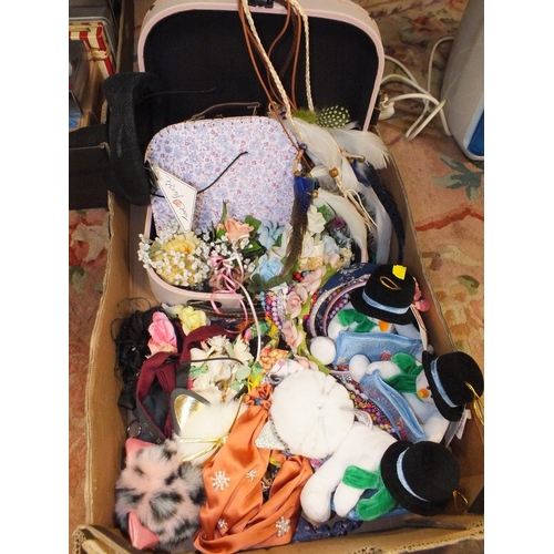 97 - TWO TRAYS OF MODERN GIFTWARE AND HAIR ACCESSORIES ETC