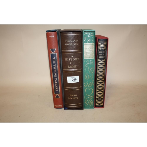 269 - FOUR FOLIO SOCIETY BOOKS, LIFE OF HEROD, I CLAUDIUS, HISTORY OF ROME AND THE TWELVE CEASARS