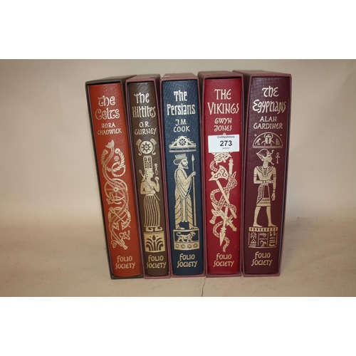 273 - FIVE FOLIO SOCIETY BOOKS, 'THE CELTS', 'THE HITTITES', 'THE PERSIANS', 'THE VIKINGS', AND 'THE EGYPT... 