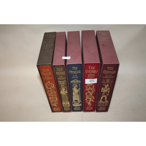 273 - FIVE FOLIO SOCIETY BOOKS, 'THE CELTS', 'THE HITTITES', 'THE PERSIANS', 'THE VIKINGS', AND 'THE EGYPT... 