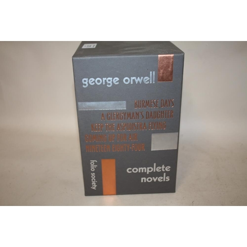 275 - A BOX FOLIO SOCIETY GEORGE ORWELL COMPLETE NOVELS FIVE BOOK SET