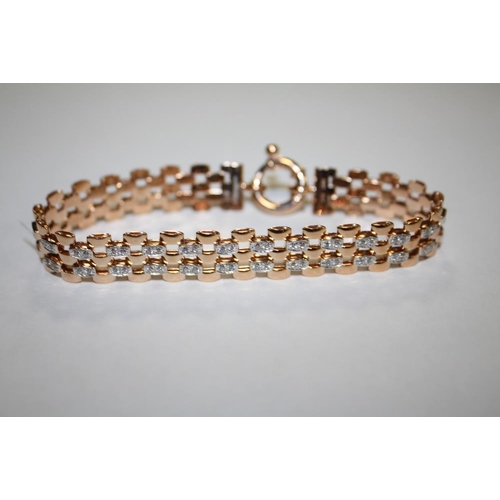 306 - A SILVER ROSE GILT LADIES BRACELET, APPROX WEIGHT 20.4 G