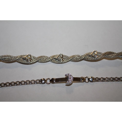 312 - TWO SILVER BRACELETS, APPROX WEIGHT 10.3 G