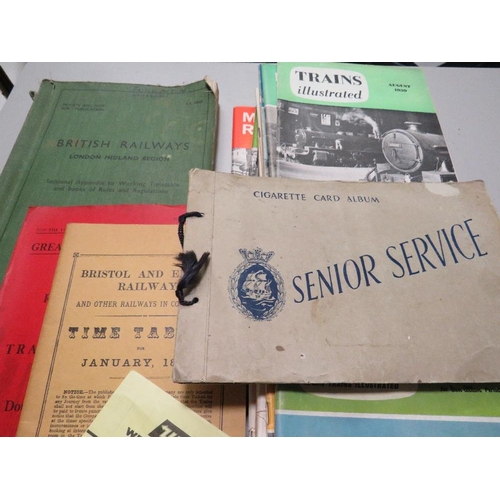370 - A COLLECTION OF RAILWAY INTEREST BOOKS AND MAGAZINES TO INCLUDE BRITISH RAILWAYS LMR DERBY 1960 RULE... 